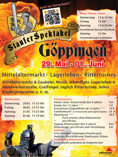 StauferSpektakel und Ritterturney im StauferWald zu Göppingen vom 29.05. - 01.06.2025 